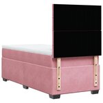 vidaXL Sommier à lattes de lit avec matelas Rose 100x200 cm Velours
