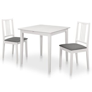 vidaXL Mobilier de salle à manger 3 Pièces MDF Blanc