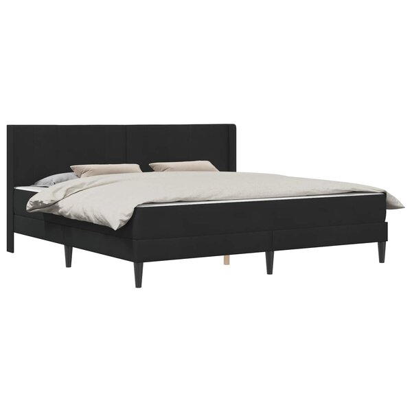 vidaXL Cadre de lit avec matelas Noir 200 x 200 cm Velours