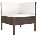vidaXL Salon de jardin 9 Pièces avec coussins résine tressée marron
