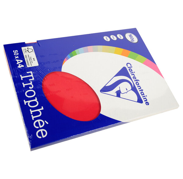 Ramette 50 Feuilles Papier 160g A4 210x297 mm groseille TROPHÉE