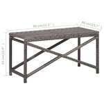 vidaXL Banc de jardin 80 cm Résine tressée Gris