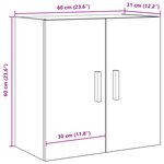 Armoire murale en chêne noir vidaXL - 60x30x60 cm  Fabriquée en bois d'ingénierie