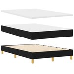 vidaXL Lit à ressorts avec matelas noir 120x190 cm en tissu