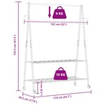 vidaXL Porte-vêtements et étagères roulettes 132x45 5x155 5cm bambou