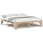 vidaXL Cadre de lit surélevé avec stockage Marron Bois massif en pin