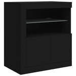 vidaXL Buffet avec lumières LED noir 162x37x67 cm