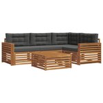 vidaXL Ensemble de canapés d'extérieur 5 pc Naturel et Anthracite