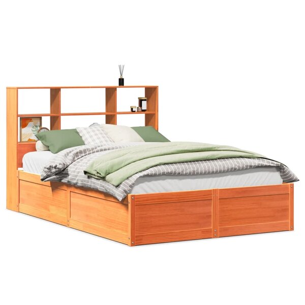 vidaXL Cadre de lit sans matelas cire marron 120x200cm bois pin massif