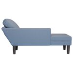 vidaXL Chaise longue avec coussin bleu tissu en velours côtelé