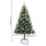 vidaXL Sapin de Noël artificiel à charnières avec neige floquée 120 cm