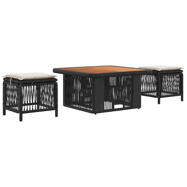 vidaXL Ensemble de salle à manger pour jardin 3 Pièces Beige et crème