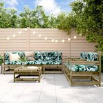 vidaXL Salon de jardin 6 Pièces avec coussins bois de pin imprégné