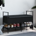 vidaXL Banc à chaussures noir 85 5x42x57 5 cm bois d'ingénierie