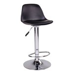 2 chaises de bar noires avec pieds chromés
