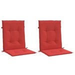 vidaXL Coussins de chaise de jardin à dossier bas lot de 2 rouge