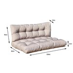 Set 2 coussins palette d'extérieur riou taupe polyester 120 x 80 x 15 cm