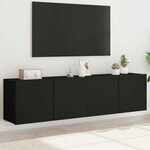 vidaXL Meubles TV muraux 2 Pièces noir 80x30x41 cm