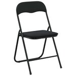 vidaXL Chaise pliante 2 pc Velours Noir 48 x 44 x 78 cm