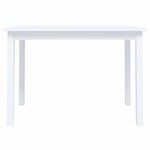 vidaXL Table à manger Blanc 114x71x75 cm Bois d'hévéa massif