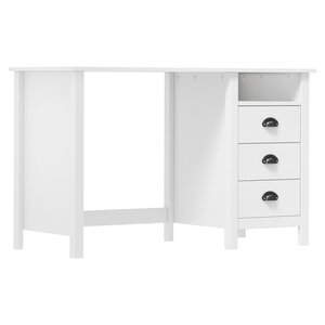 vidaXL Bureau Hill avec 3 tiroirs 120x50x74 cm Bois pin massif