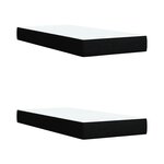 vidaXL Sommier à lattes de lit avec matelas Noir 200x200 cm Tissu