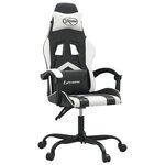 vidaXL Chaise de jeu Noir et blanc Similicuir