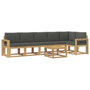 vidaXL Ensemble de canapés d'extérieur 7 pc Blanc et anthracite