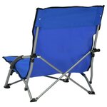 vidaXL Chaises de plage pliables 2 Pièces Bleu Tissu