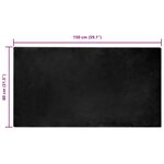 vidaXL Tapis en Fourrure Synthétique de Lapin Noir 80 x 150 cm