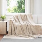 vidaXL Jeté Beige 240 x 270 cm Toison