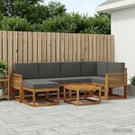 vidaXL Ensemble de canapés d'extérieur 7 Pièces Naturel et Anthracite