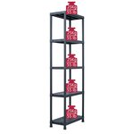 vidaXL Étagères de rangement 5 Pièces Noir 125 kg 60x30x180 cm Plastique