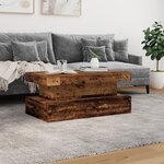 vidaXL Table basse avec lumières LED vieux bois 90x50x40 cm