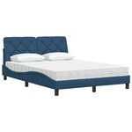 vidaXL Lit avec matelas bleu 140x190 cm tissu