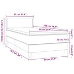 vidaXL Sommier à lattes de lit avec matelas Crème 90x200 cm Tissu