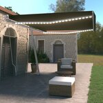 vidaXL Auvent manuel rétractable avec LED 500x350 cm Anthracite