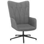 Vidaxl chaise de relaxation avec tabouret gris foncé tissu