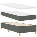 vidaXL Lit à ressorts avec matelas gris foncé 90x190 cm Gris foncé
