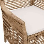 vidaXL Chaise d'Extérieur avec coussin 2 Pièces Beige et crème polyrotin