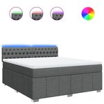 vidaXL Sommier à lattes de lit avec matelas Gris foncé 180x200cm Tissu
