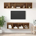 vidaXL Ensemble meuble TV 4 Pièces Bois ancien Bois d'ingénierie