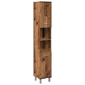 vidaXL Armoire de salle de bain vieux bois 30x30x179cm bois ingénierie