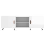 vidaXL Meuble TV blanc brillant 150x30x50 cm bois d'ingénierie