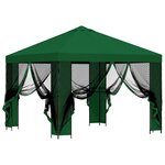 vidaXL Abri de jardin avec parois 3 x 3 m Vert Polyester et Acier