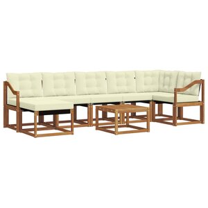 vidaXL Ensemble de canapés d'extérieur 8 pc Naturel et Crème