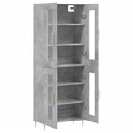 vidaXL Buffet haut Gris béton 69 5x34x180 cm Bois d'ingénierie