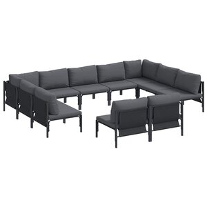 vidaXL Ensemble de canapé de jardin 11 Pièces Anthracite Acier