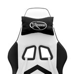 vidaXL Chaise de jeu pivotante et repose-pied Blanc et noir Similicuir