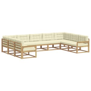 vidaXL Ensemble de canapés d'extérieur 9 Pièces Blanc et crème